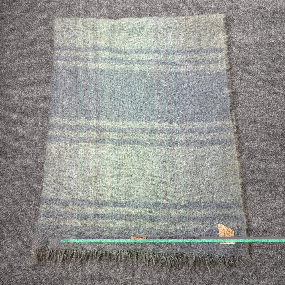 Vintage 1970s 80s Hudson’s Bay 100% Mohair Plaid Made In Scotland 50x65” Throw